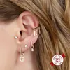 Ear Cuff Ear Cuff 1 Vergulde 24K goud/925 zilveren oor manchet kristal zirkoon clip oorbel geschikt voor dames modieuze INS C-vormige luxe sieraden Bijoux Y240326