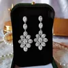 Stud Earrings European And American Heavy Industry Luxury Three-dimensional Flower Full Of Diamonds Temperament Exquisite