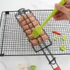 Forks BBQ Tools Nonstick Grilling Basket i stal nierdzewna Hot Dog Forks