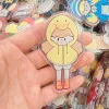 Miniatures 55mm Molinta Popcorn Girl Acrylic Disc DIY Immersive Custom Goo Card Kawaii Girl Book Clips Keychian Student Gift Bag Decoration