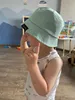 e New Childrens Baby Bucket Hat Solid Color 2-3-4-5-year-old Boys and Girls Sun Hat Outdoor Panama Beach Childrens Basin HatC24326