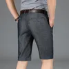 summer Male Brand Knee Length Pants Men Black Elasticity Denim Shorts Classic Busin Casual Stretch Straight Jeans i07z#