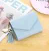 cute women girls wallet outdoor waterproof solid change purse ultralight credit card fashion tassels coin purses