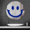 Specchi Grande specchio acrilico con faccina felice Decorativo per la casa montato a parete Rotondo colorato Funky Specchio per il viso sorridente Decorazione regalo per il bagno