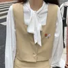Arbetsklänningar 2024 Spring Autumn Casual Suit Female Shirt Top Vest High midje veckad kjol Three-Piece Street 3 Set Drop Delivery Appa Otru5