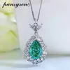 PANSYSEN 925 argent Sterling poire coupe Paraiba Tourmaline simulé diamant anniversaire pendentif collier bijoux fins 240305