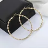 Hoop Huggie 50mm 60mm 70mm Simple Spiral Large Hoop Earrings Womens Statement Fashionable Large Round Ring Earrings Party Jewel Girl Gifts 240326