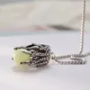 Pendant Necklaces Unique Necklace Dragon Claw Luminous Bead Neckchain Natural Stones Charm Collarbone Chain Accessory