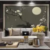 Wallpapers Wellyu Custom Wallpaper 3d Murals High-end Hand-painted Zen Plum Chinese Papier Peint Background Decorative Painting