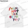 Men's T-Shirts 2023 Men Oversize T Shirt Hip Hop Strtwear Painting Letter Heart Rainbow Angels Graphic Tshirt Harajuku Cotton T-Shirt Unisex T240325