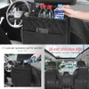 Update Leather Car Seat Back Organizer Bag Multi Function Storage For Car Drink Pocket Phone Glasses Back Table Rear Seat Cup Holder