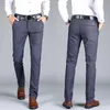 Autunno vestiti di marca pantaloni da uomo pantaloni Cott pantaloni dritti allentati per uomo a vita alta elastico nero pantaloni formali casual uomo f5rf #