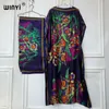 Ropa étnica Elegante Ramadán Gráfico Boho Estampado Cuello redondo Kaftan Maxi Abaya - Vestido modesto de manga corta para mujer Fiesta con cinturón