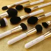 Beili Luxury White Gold Goat Goat Makeup Brushes Professional Foundation Make Up Brush Blush Heeped Powder Brochas Maquillaje 240311