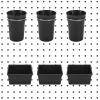 Rails 6 Sets Pegboard Bins Pegboard Cups with Hooks, for Organizing