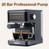 Cafelite 1pc 20 bar zwarte touchscreenbediening, professioneel met melkschuimstoompijpje, halfautomatische compacte cappuccinomachine en espressokoffiemachine, 60.87oz