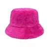 et Chapeaux Nouvelle couleur unie fourrure artificielle hiver seau chapeau femmes de haute qualité chapeau chaud en plein air femmes Panama chapeau soleil HatC24326