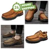 Nueva venta de zapatos de cuero para hombres, mocasines GAI de gran tamaño de cuero genuino, zapatos casuales de cuero, zapatos para caminar, mocasines de moda de negocios, ligeros, de alta calidad