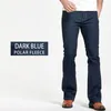 GRG MENS Vintersträcka Jeans förtjockar varma byxor smala något flare byxor boot cut fit Polar fleece jeans i4yo#