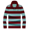 Polo au printemps Polo de haute qualité Coton Polo Polo à manches longues Casual Striped Striped Men Men Business Vêtements 240311