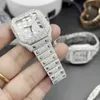 orologio in acciaio inossidabile vvs con pietre preziose, diamanti e moissanite