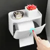 Houders ECOCO waterdichte toiletrolhouder kunststof wandmontage voor toiletpapier handdoek badkamer plank opbergdoos lade rolhouder