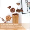 Vases Vintage Decor Long Flower Vase Tall Rattan Bottle Basket Tulip Small For Flowers