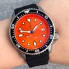 Tandorio Orologio in titanio per uomo Arancione SKX 3.8 Diver Orologi meccanici 20bar Impermeabile Lusso Genuino NH35 Orologio sportivo Rejor