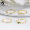 Кольца-кластеры ORSA JEWELS Brilliant Стерлингового Серебра 925 пробы Роскошные штабелируемые Позолоченные 14 К Изысканный браслет на палец для женщин Ювелирные изделия 29 апреля