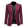 Plus size M-6XL mens business casual jacket solid color suit jacket dress work suit oversized jacket mens brand clothing evening dress 240326