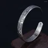 Bangle Style -armband Buddhistiska smycken gåvor Hjärt Sutra Pixiu Open Bangles Men Silver Handkedja