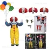 Action Toy Figures NECA Joker Stephen King Clown Pennywise Action Figure Toys For Halloween Decoration Gift T240325