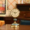 Zegary stołowe luksusowy zegar europejski w stylu retro biurko crack ceramiczny metalowy stołek mały zegarek sypialnia dekoracja salonu