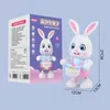 Robot Rabbit Dancing Sing Song Song Electrony Bunny Music Robotic Beat Drum com LED Cute Electric Toy Toy Kids Annitresser Gream 240319