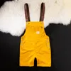 2024 Summer Men Bib Pants Solid Color Casual Shorts Jumpsuits Streetwear Joggers Multi Pockets Fi Suspenders last Ogelsägningar S5SC#