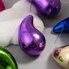 Creolen FishSheep, trendige Metallic-Farbe, großer Acryl-Ohrring, klobiger Wassertropfen-Ohrring für Frauen, Statement-glänzender Schmuck, Geschenke