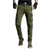 Pantalons décontractés pour hommes Cott Hommes Nouveau Pantalon Fi Pantalon cargo multi-poches Pantalon droit pour hommes Plus Taille 27 U5aM #