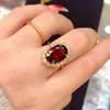 Cluster Rings Big Stone 10 14mm Garnet Ring 925 Sterling Silver Natural and Real