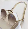 Hela 2184 Gold Grey skuggade solglasögon kedja halsband solglasögon kvinnor modedesigner solglasögon gafas nya med box8216057