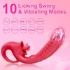 Klitorale Licking Dildo Vibrator 2 in 1 Frauen Nippel Klitoralis Stimulator G Spot Vagina Massage Erwachsene Sexspielzeug für weibliche Paar 240311