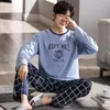 Autumn Cott Men Pyjamas Sets Classic Plaid Pant imprimé Pantwear Sleepwear Boy Hortwear Korean Fi Pijamas Hombre Pajama K6cr #