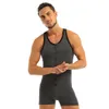 Hombres Cott Chaleco suave Body Ropa interior Corsé Body Shapewear Sleevel Tank Ropa de dormir Mono Casual Lounge Wear Plus Tamaño n7FA #