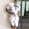 Mänskjorta sätter 3D -tryck Cocut Tree Short Sleeve Casual Shirt Overdimensionerad strandshorts Summer Streetwear Hawaiian Suits kläder x4ow#