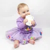 Europäischer Kinder-Tutu-Rock für Babys, Mädchen, Farbball, niedliche Tanzkleidung, Röcke für Kleinkinder, lila Tüll, Geburtstagsparty, kurze Röcke 240325