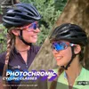 Kapvoe Pochromic Red Blue Cycling Clickes Men نساء دراجة ركوب نظارة شمسية دراجة المشي لمسافات طويلة الجري تنظر نظارات القيادة 240314