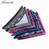 Handkerchiefs Matagorda Mens Handle Hanky Accessories Pocket Square Handle Scarf Paisley Point Spring Tie 23 * 23cm Free Shipping Y240326