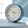 Accessories Nordic Light Luxury Quiet Alarm Clock Students Use A Simple Clock with A Frosted Metal Table Clock Alarm Clock