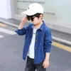 Jacken Jungen Denim Jacke Oberbekleidung Brief Muster Mantel Junge Frühling Herbst Kinder Casual Stil Kleidung Für