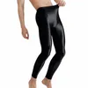 glansiga mager leggings man byxor satin andningsbar yoga gym leggings casual sports fitn lg byxor male plus storlek 2023 w3og#