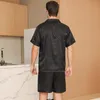 Pyjamas pour hommes à manches courtes d'été en soie de glace vêtements pour hommes cardigan mince décontracté d'été pour hommes peut être porté comme un ensemble de vêtements pour la maison T4Hz #